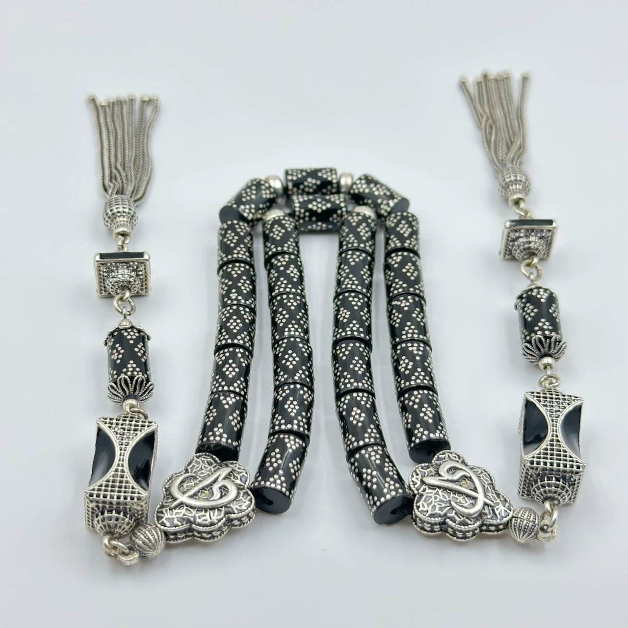 Has Oltu Taşı ve Gümüş Dizayn Özel Tasarım (1 Adet Üretildi) Koleksiyonluk Tespih