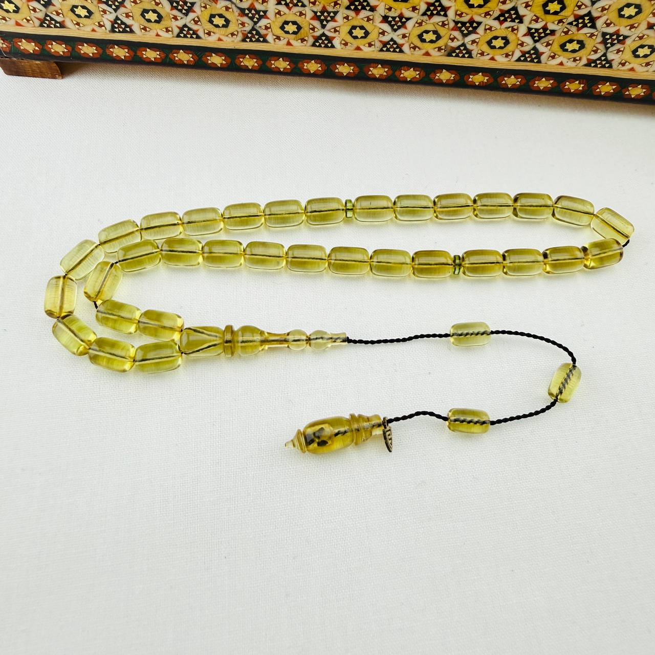 Serkan Başkan Usta İmzalı Şeffaf Ateş Kehribar Tespih | Üstün Parlaklık