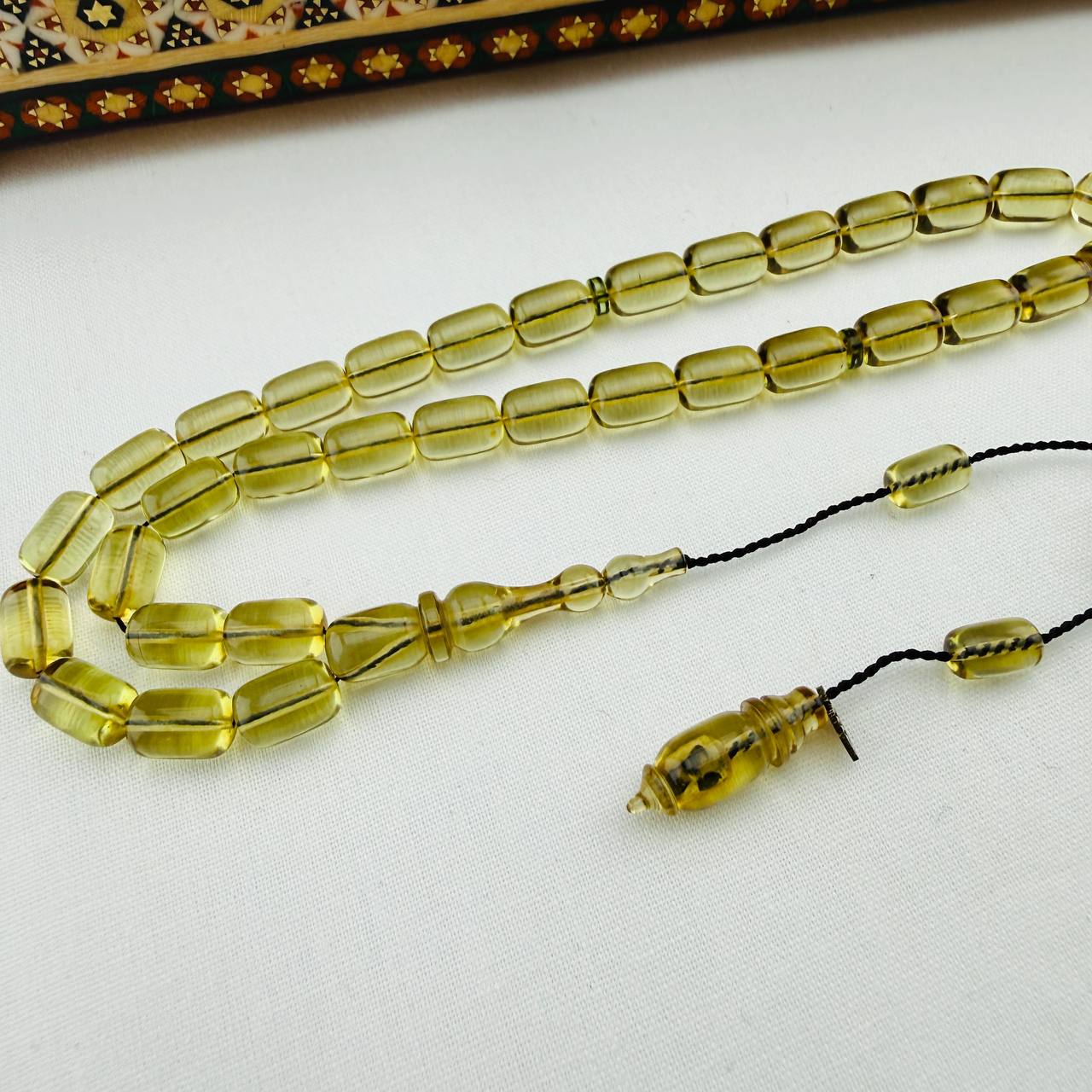 Serkan Başkan Usta İmzalı Şeffaf Ateş Kehribar Tespih | Üstün Parlaklık