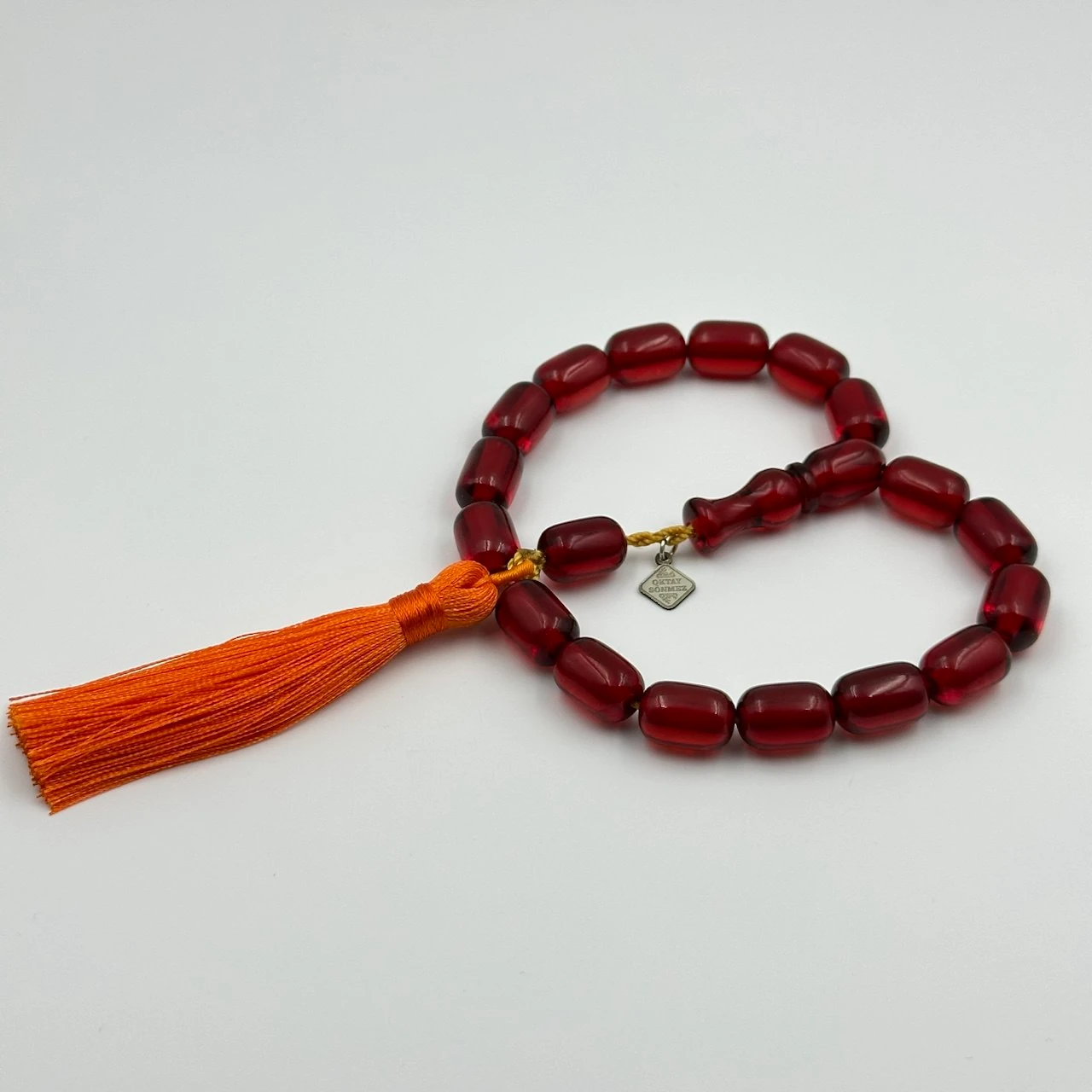 Ateş Kırmızı Sıkma Kehribar Efe Maskot Tespihi