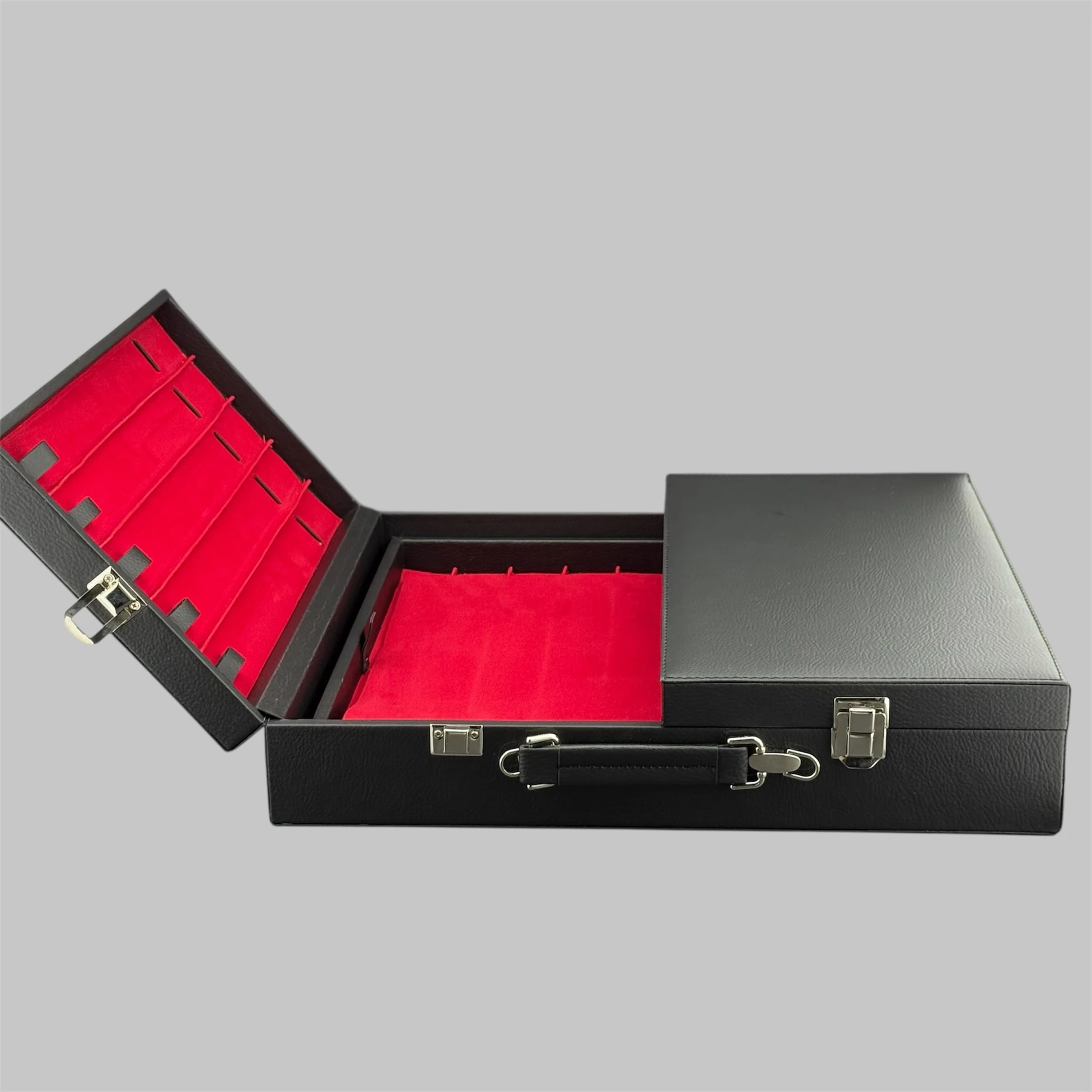 Siyah Deri Desenli 31'li Koleksiyonluk Tesbih Çantası