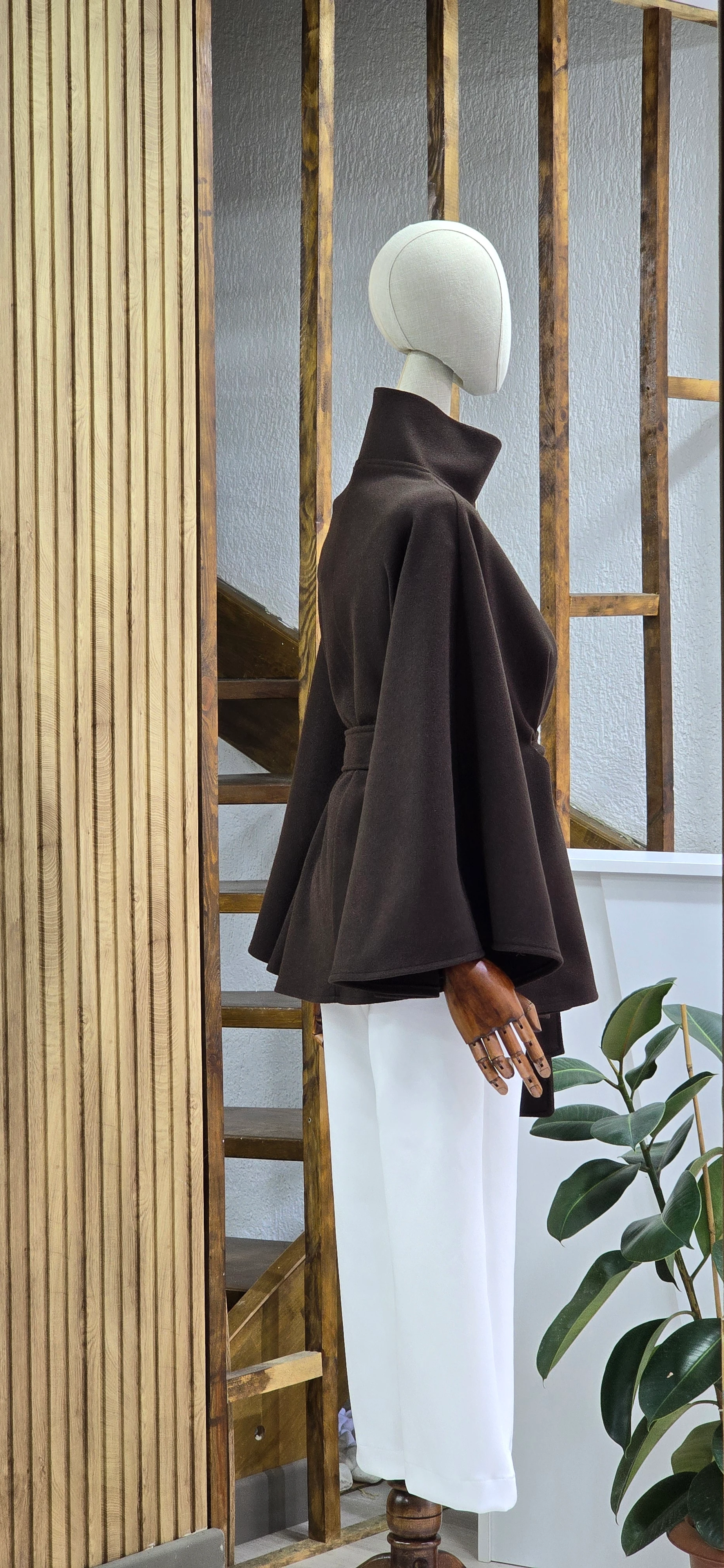 Üç Düğmeli Kaşe Panço