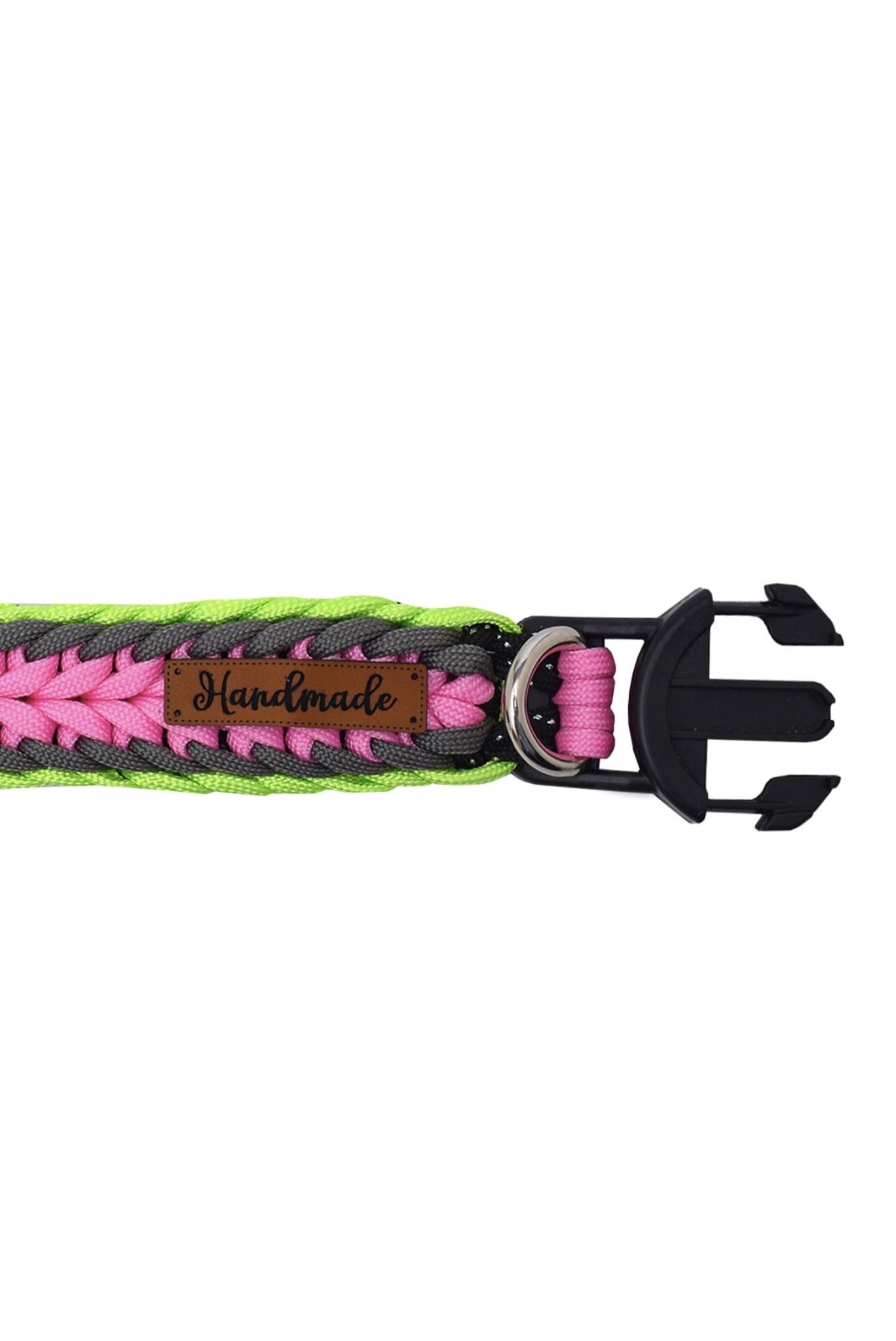 %100 El Yapımı Premium Paracord Örgü Boyun Tasması  - Pembe