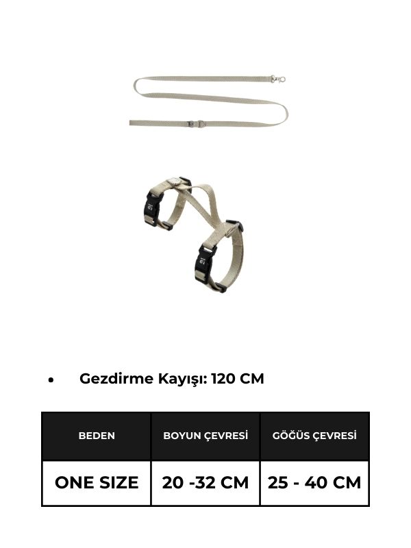Geri Dönüştürülmüş Kedi Göğüs Tasması & Gezdirme Kayışı Set