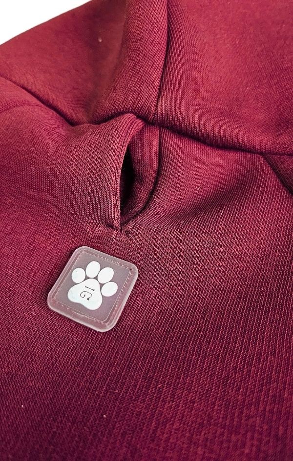 BFF - Yumuşak İçi Polarlı Kapüşonlu KÖPEK Sweatshirtü - Bordo