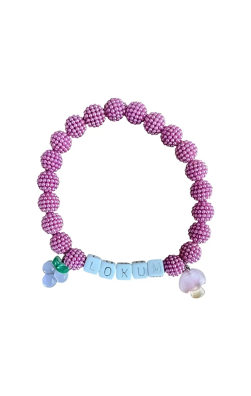 Bubble - Kedi Köpek Boncuklu Charmlı Kolye - Pembe