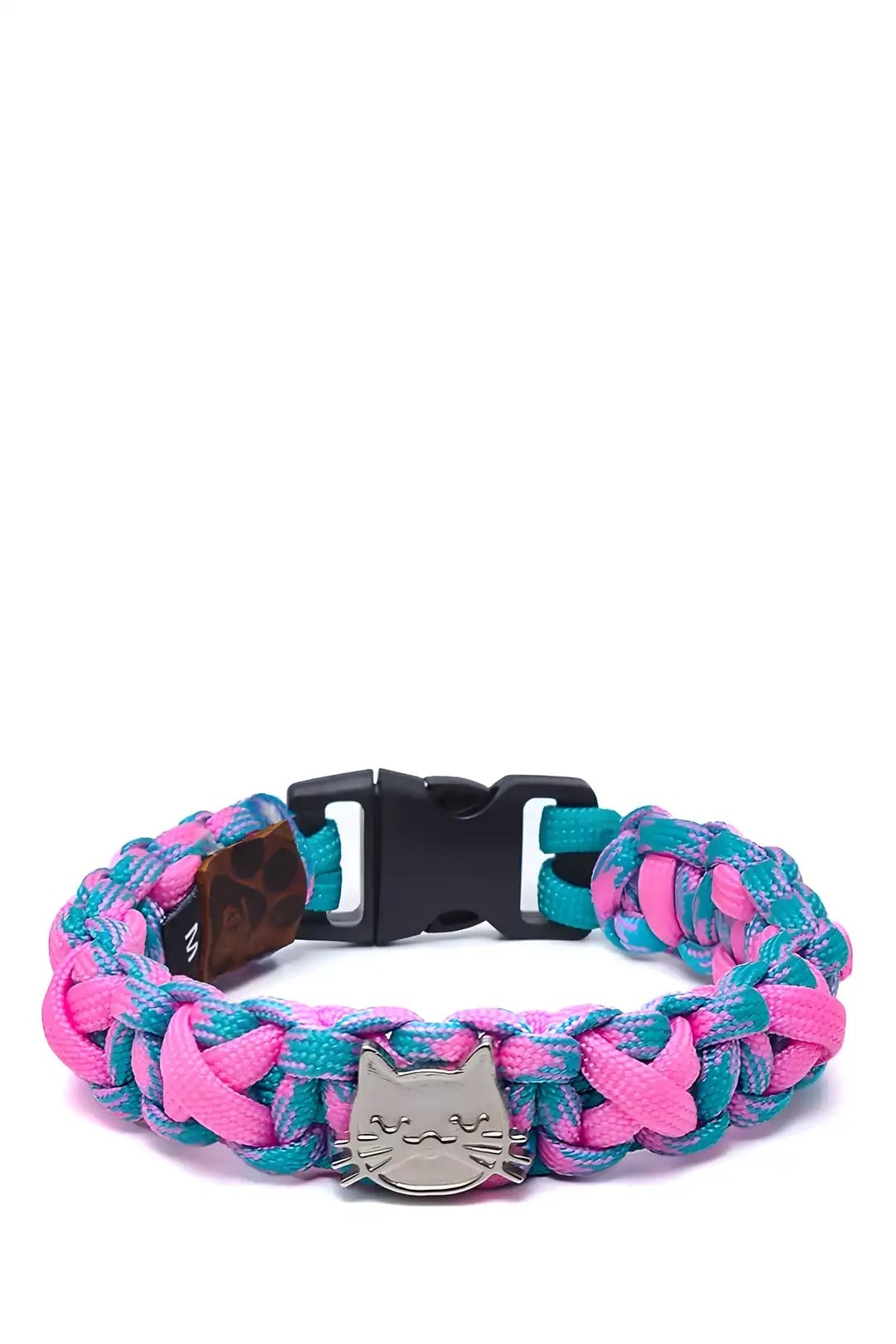 %100 El Yapımı Premium Paracord Örgü Kedi Tasması - Pembe