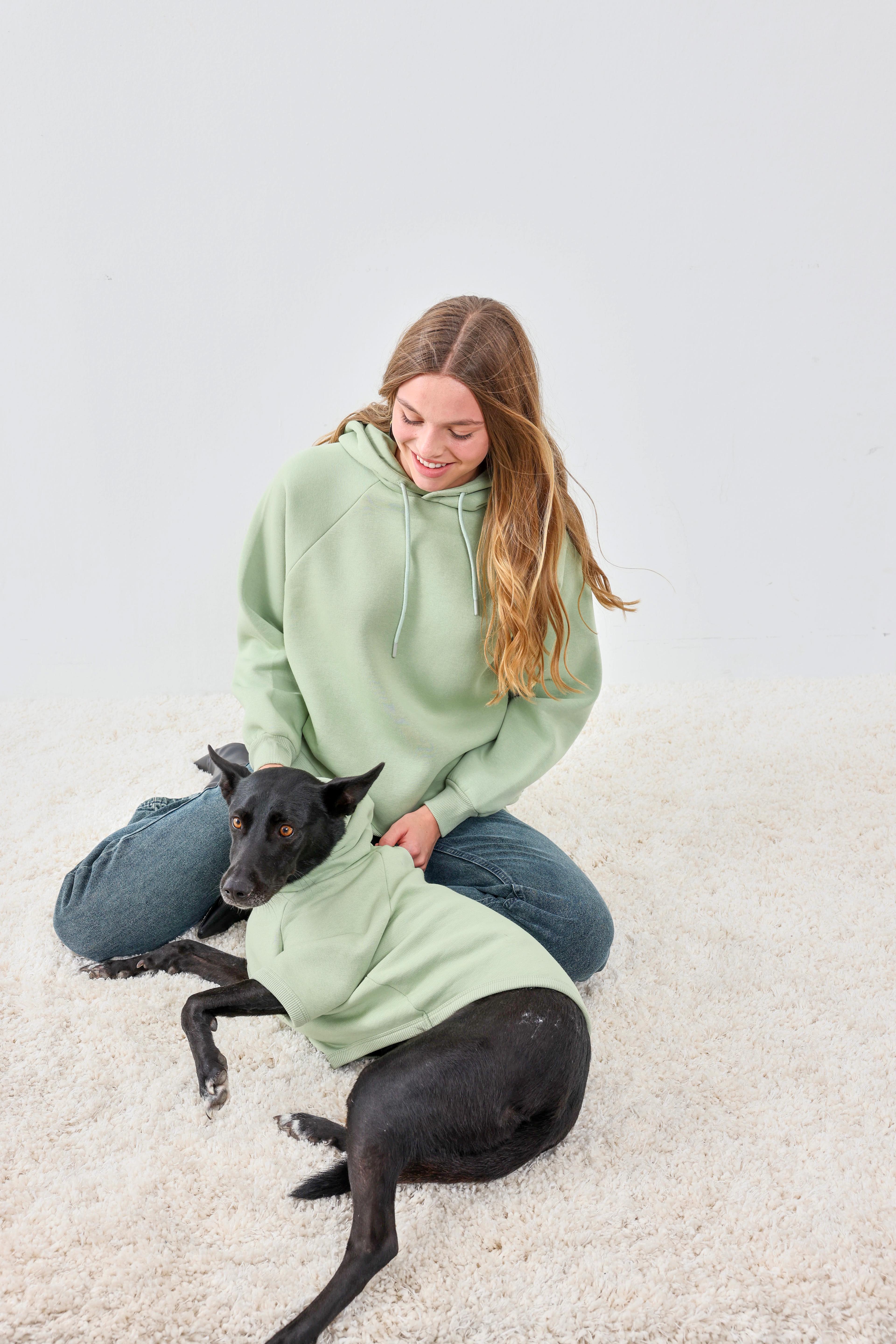 BFF - Yumuşak İçi Polarlı Kapüşonlu KÖPEK Sweatshirtü - Mint