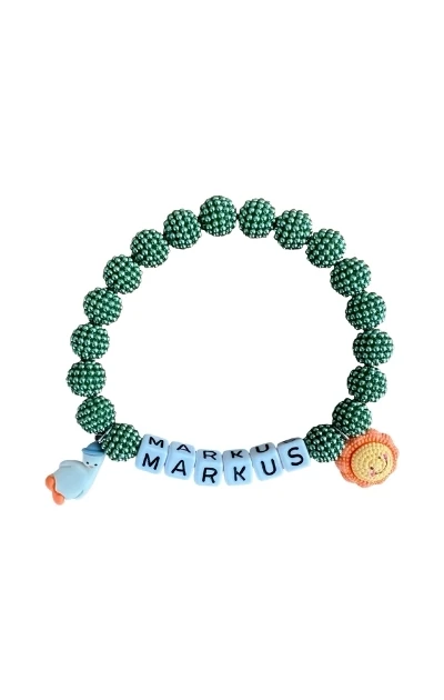 Bubble - Kedi Köpek Boncuklu Charmlı Kolye - Yeşil