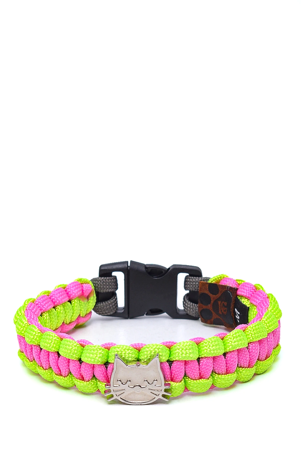 %100 El Yapımı Premium Paracord Örgü Kedi Tasması - Pembe