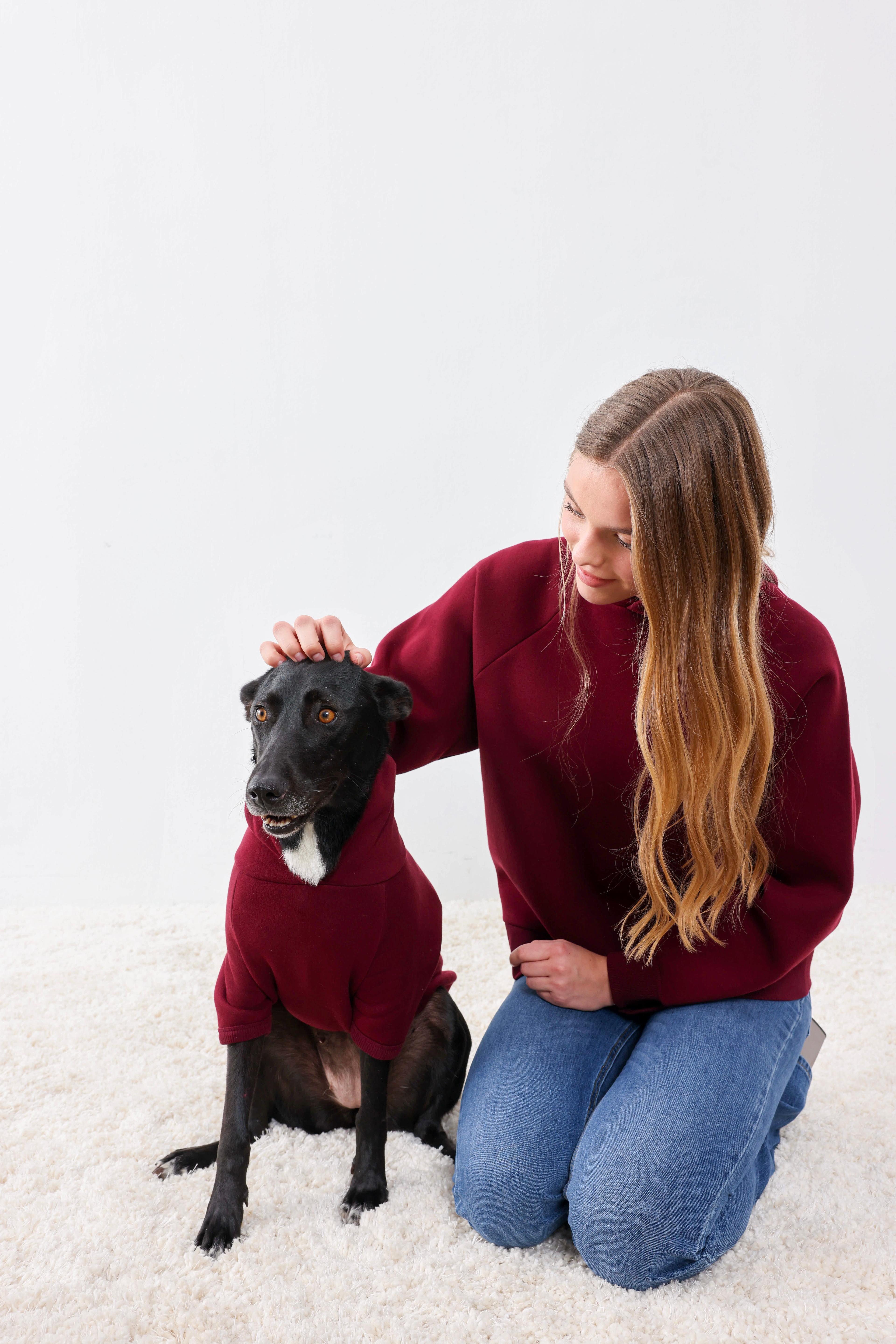 BFF - Yumuşak İçi Polarlı Kapüşonlu KÖPEK Sweatshirtü - Bordo