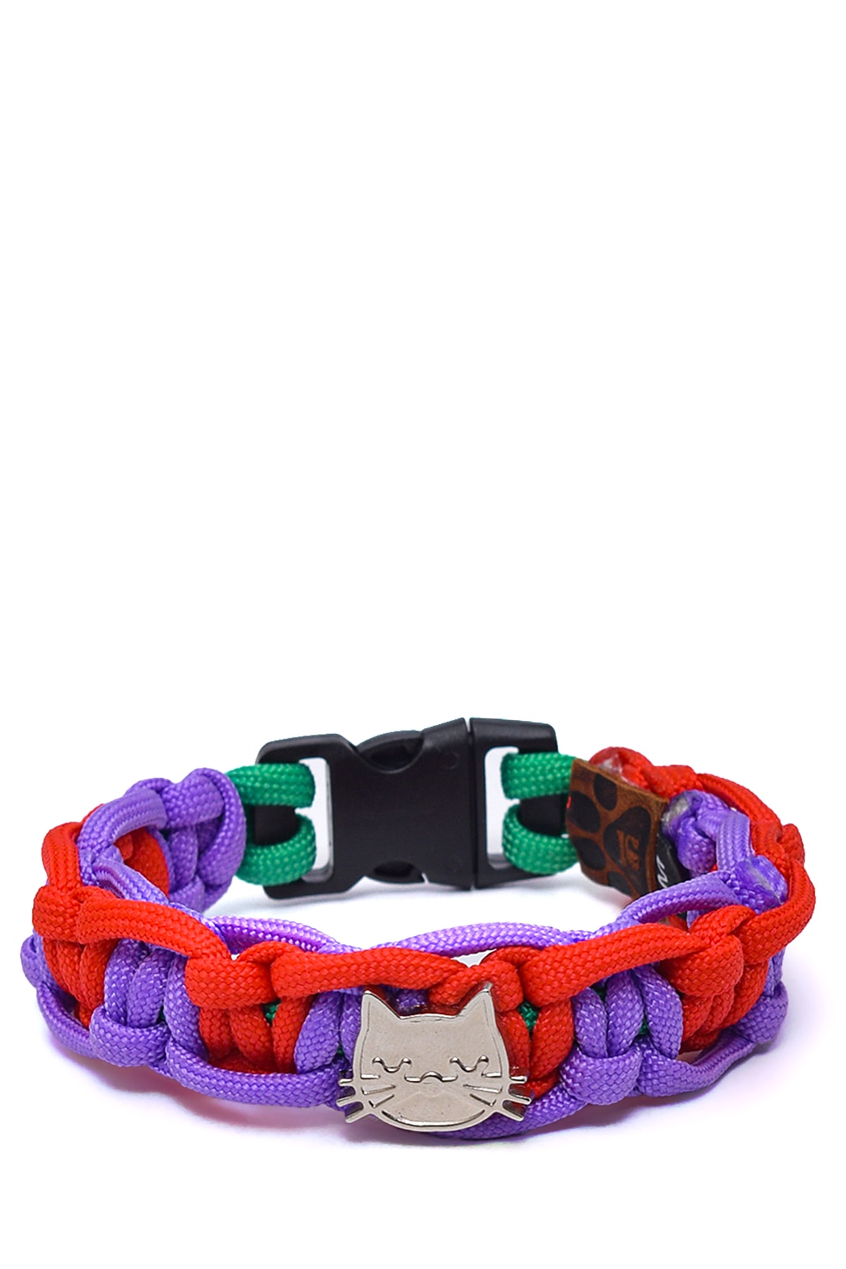%100 El Yapımı Premium Paracord Örgü Kedi Tasması - Kırmızı