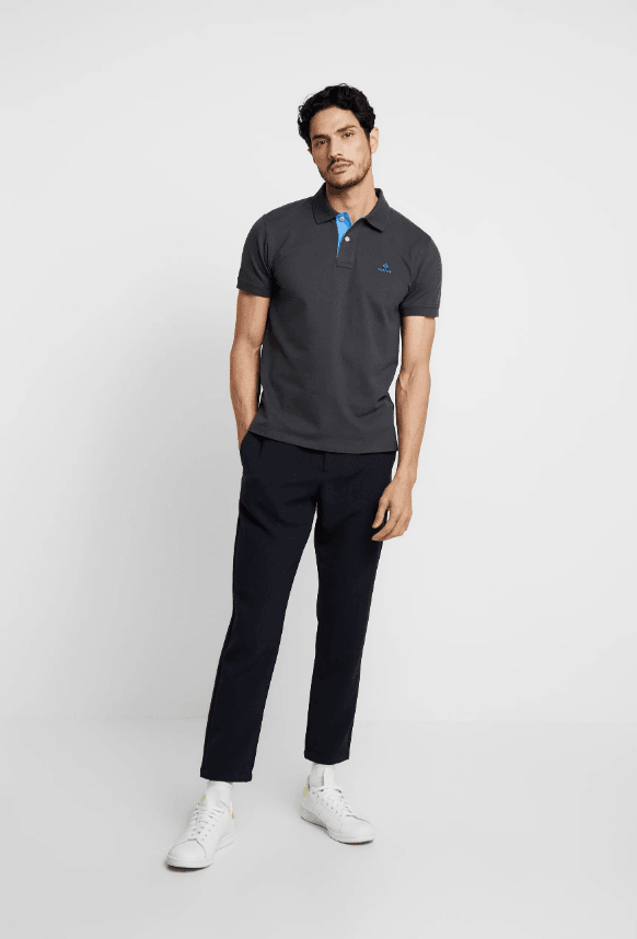 GANT CONTRAST RUGGER POLO GRY M