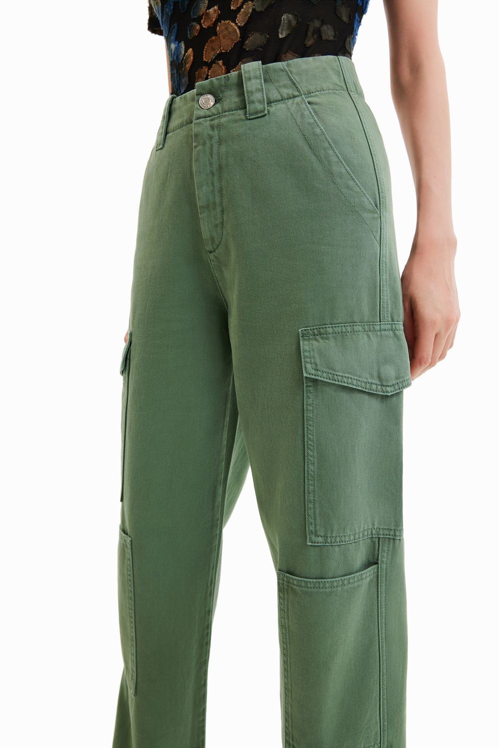 DESIGUAL PANT SEDAL GREEN BOTTLE 36