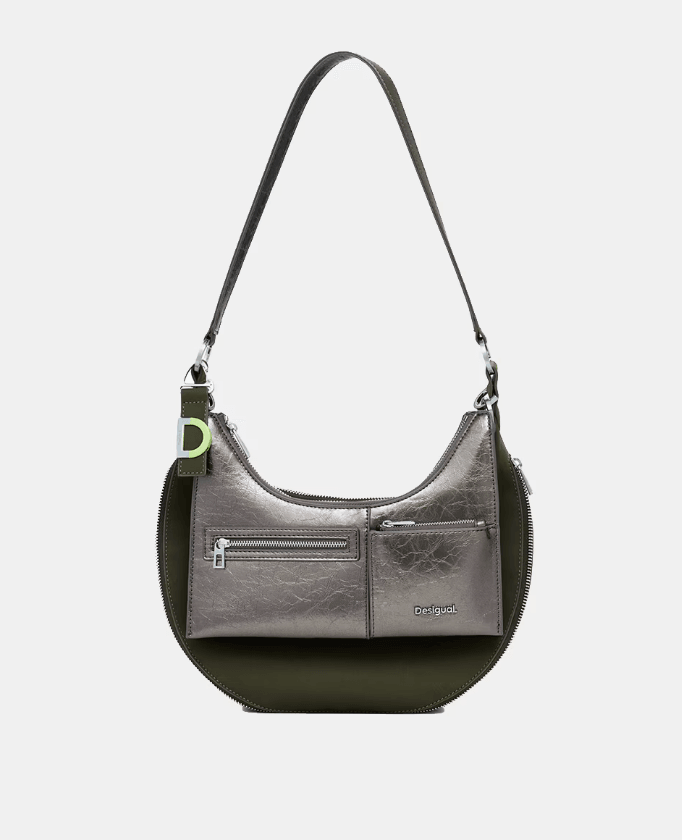 Delta Lyra Detchable Olive Green Silver Shoulder Bag