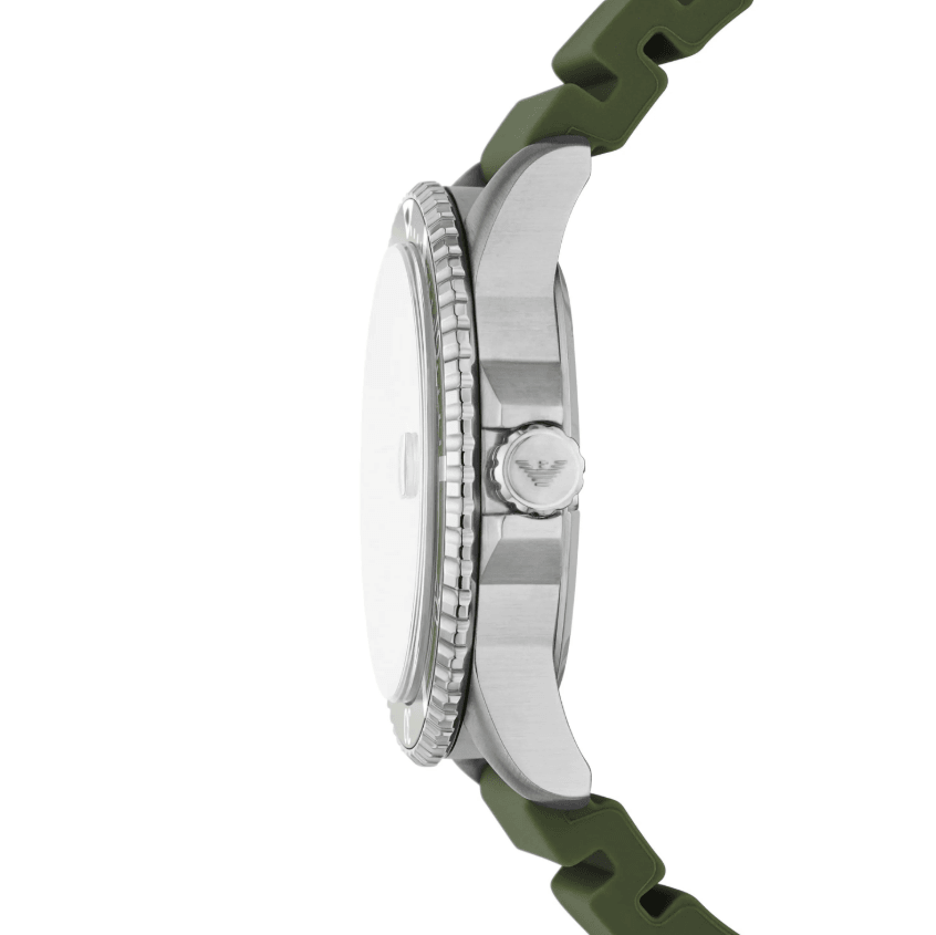 World Explorer Three-Hand Date Green Silicone Men's Watch AR11638