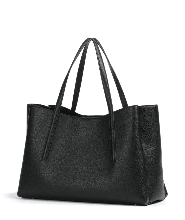Boss Black Anett Double B Logo Grained Leather Tote Bag