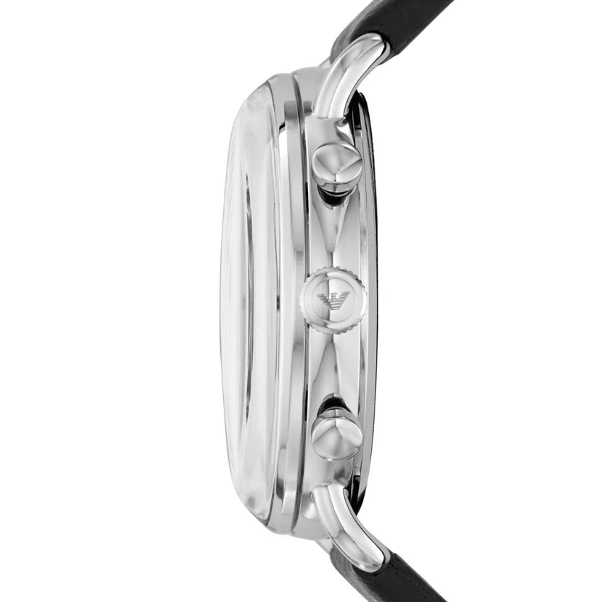 Men's Chronograph Black Leather Watch AR11143