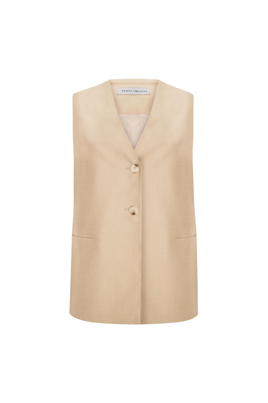 Linen V Waistcoat