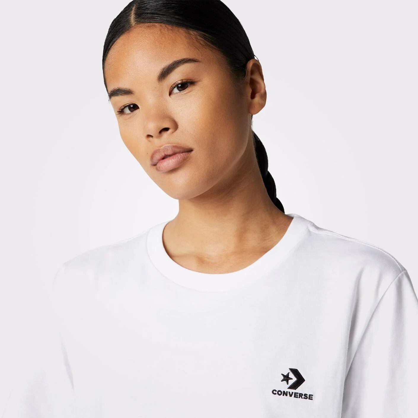 CONVERSE EMBROIDER CHVRON T-SHIRT WHT S