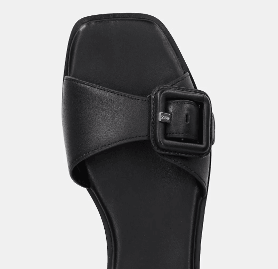 Boss Black Charlize Black Leather Slippers 1027177901