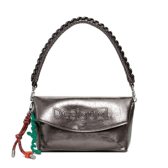 Half Logo Dark Silver Shoulder Bag 