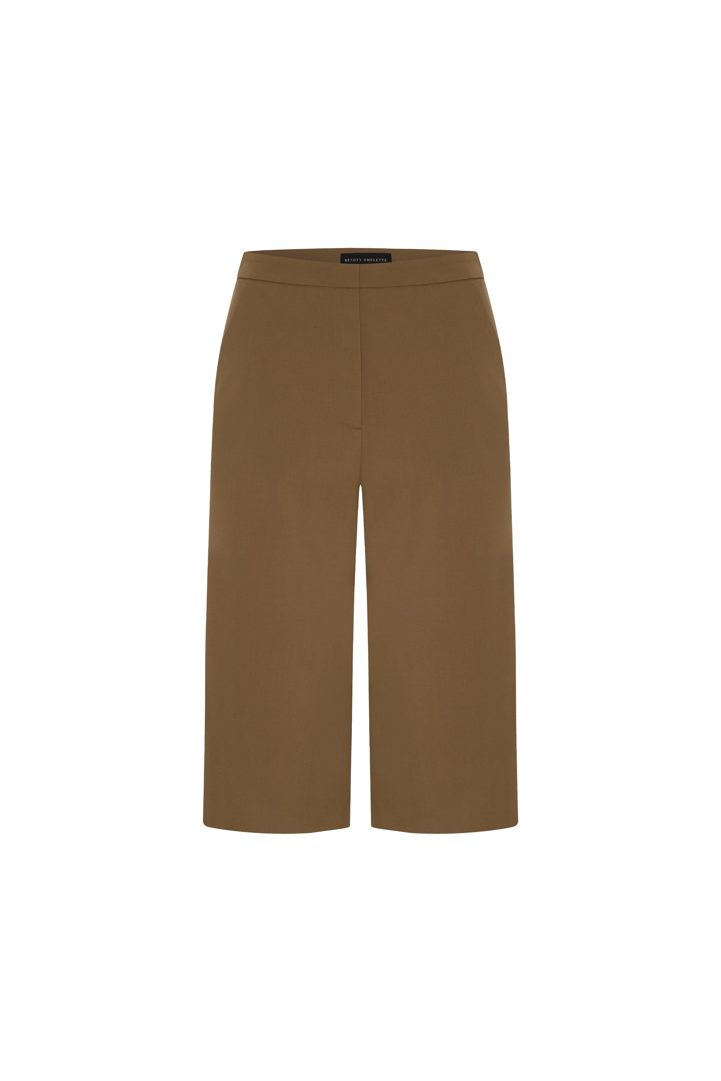 Straight-Cut Wool Bermuda - Camel