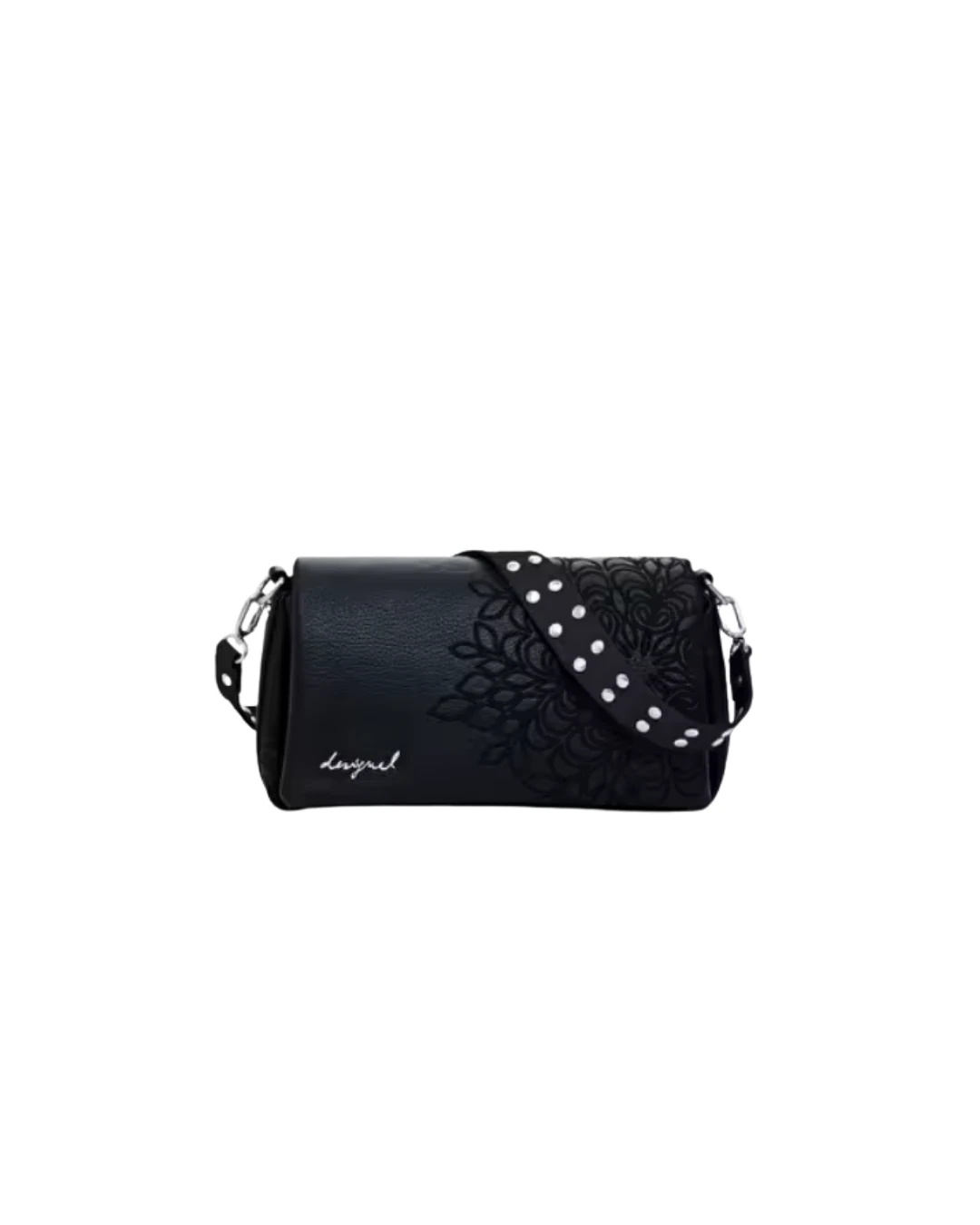 Sierra Medium Flap Black Shoulder Bag 