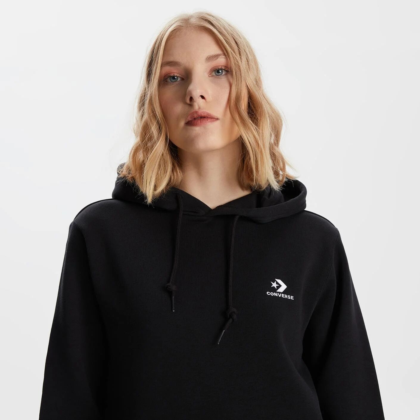 CONVERSE EMBROIDER CHVRON HOODIE BLK S