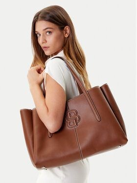 Boss Black Anett Brown Leather Tote Shoulder Bag 50535938