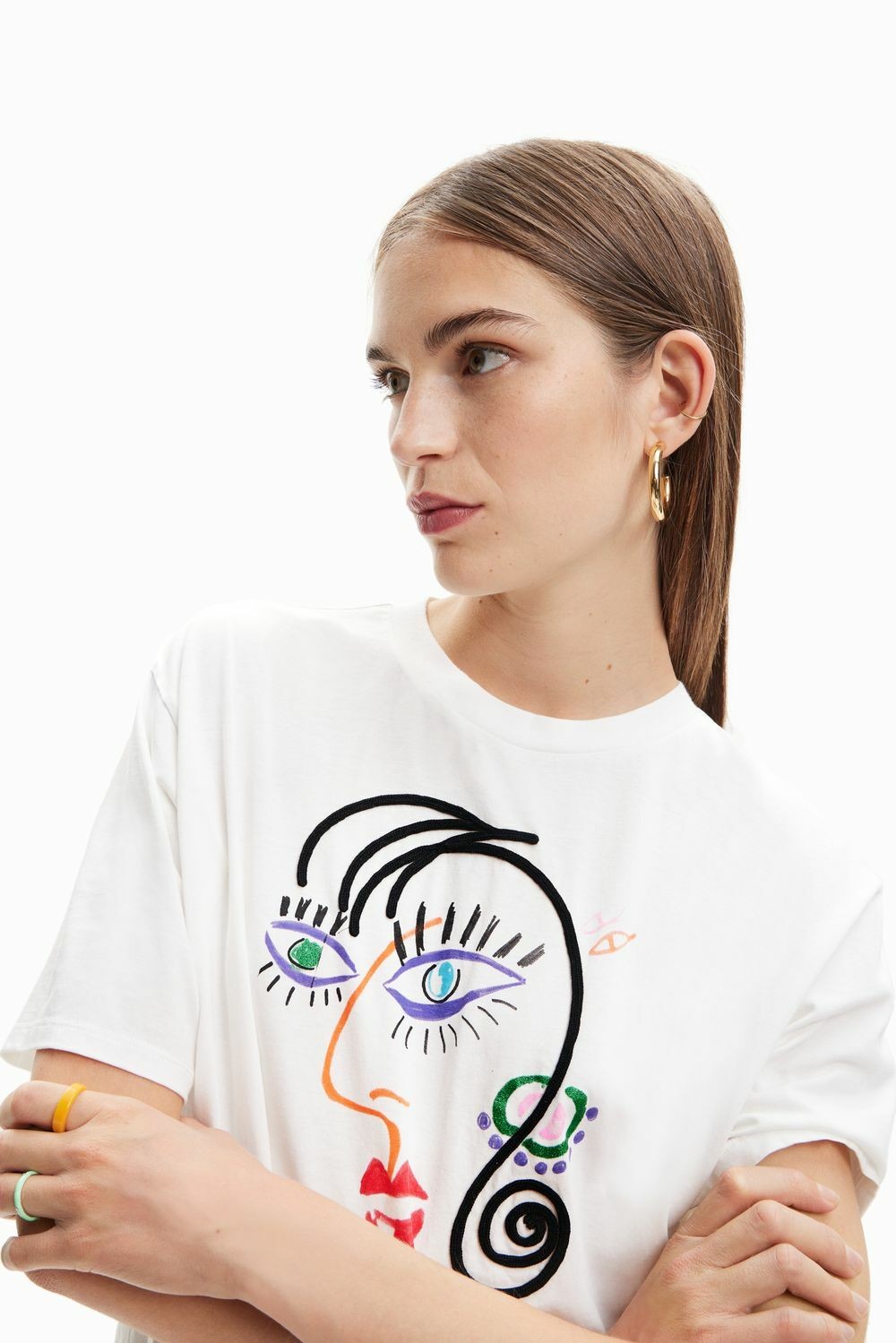 DESIGUAL TS FACE WHITE S