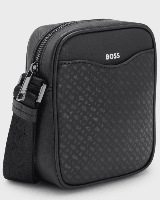 Boss Black Zair M Black Fine Grain Leather Crossbody Bag 1024744901 