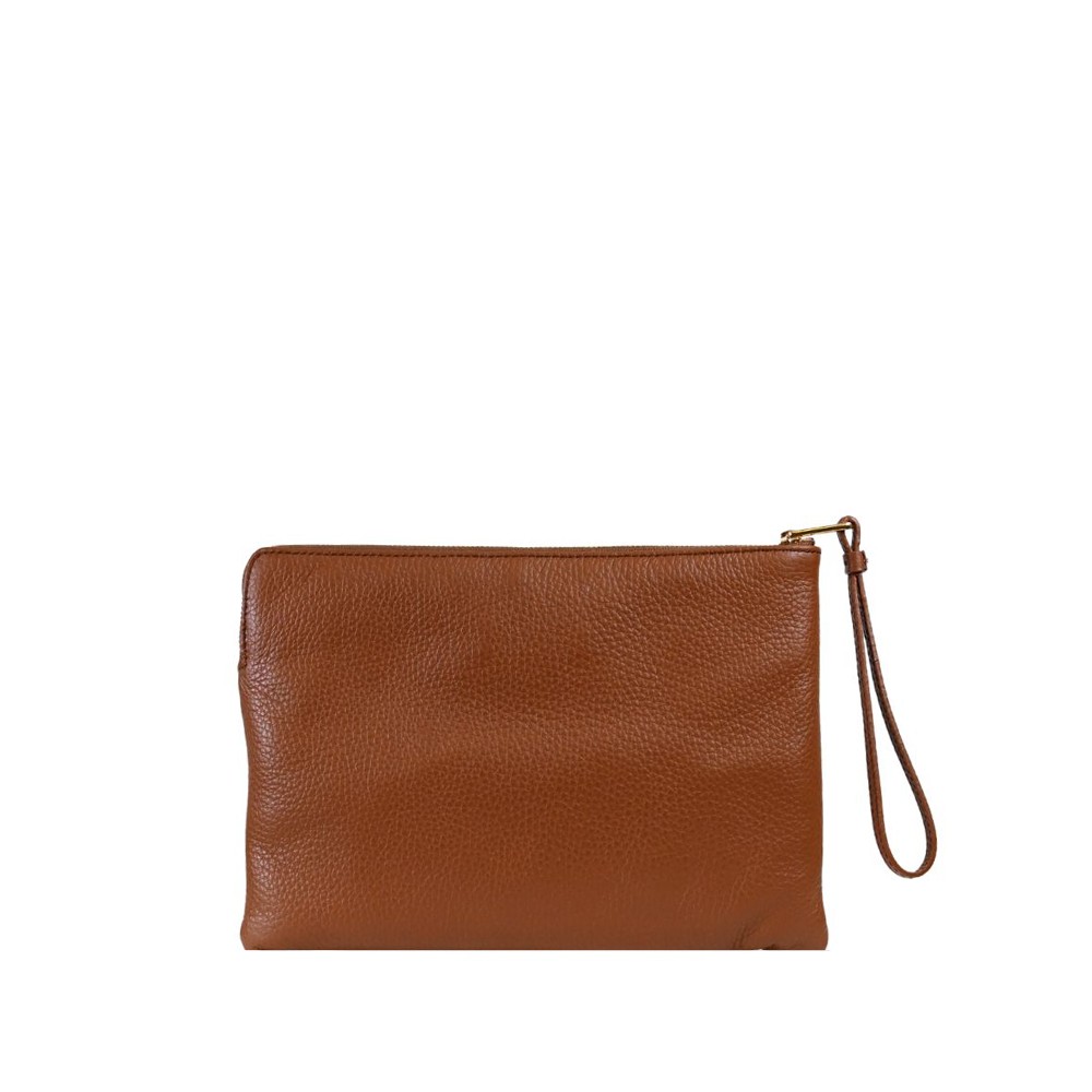 Alias Envelope Leather Cognac Hand Bag E5PJ5190101