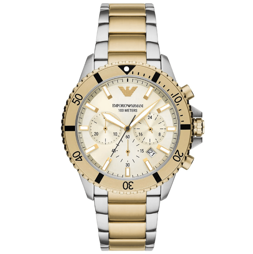 Chronograph Silver and Gold Two-Tone Stainless Steel Men's Watch AR11606