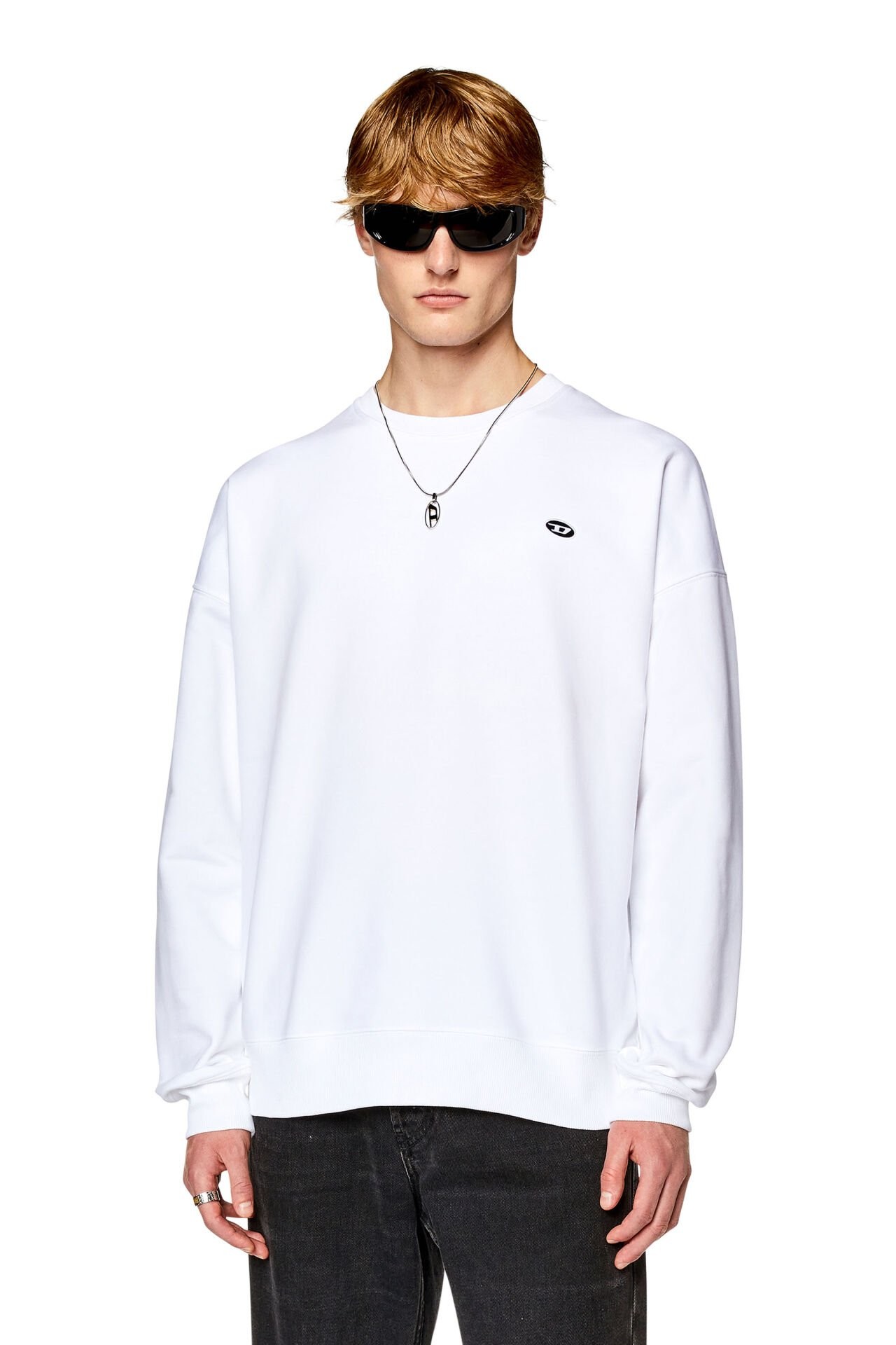 DIESEL S-ROB-DOVAL-PJ SWEAT-SHIRT WHT