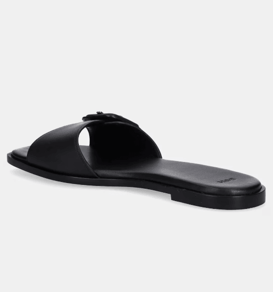 Boss Black Charlize Black Leather Slippers 1027177901