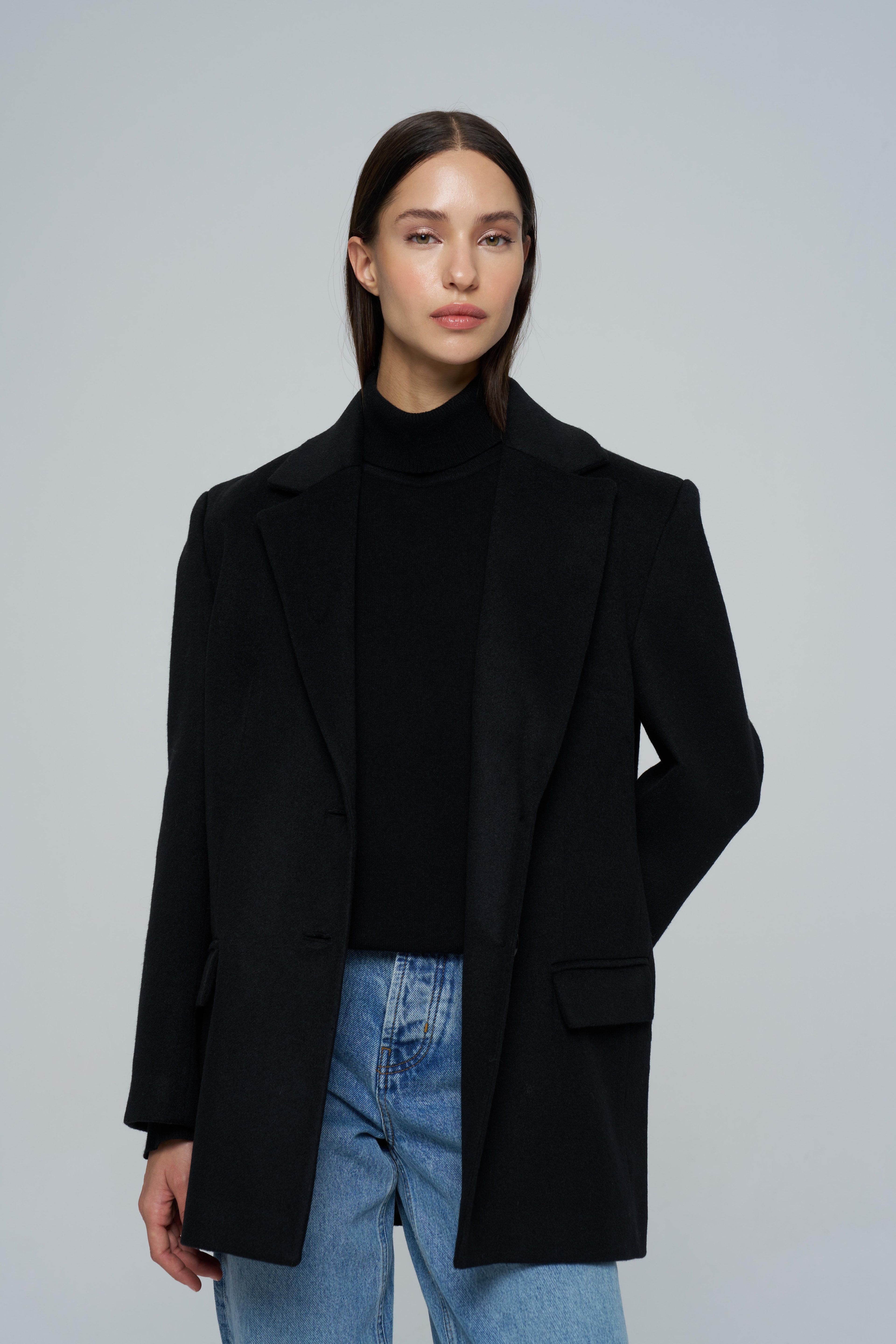 Black Daddy Wool Coat 