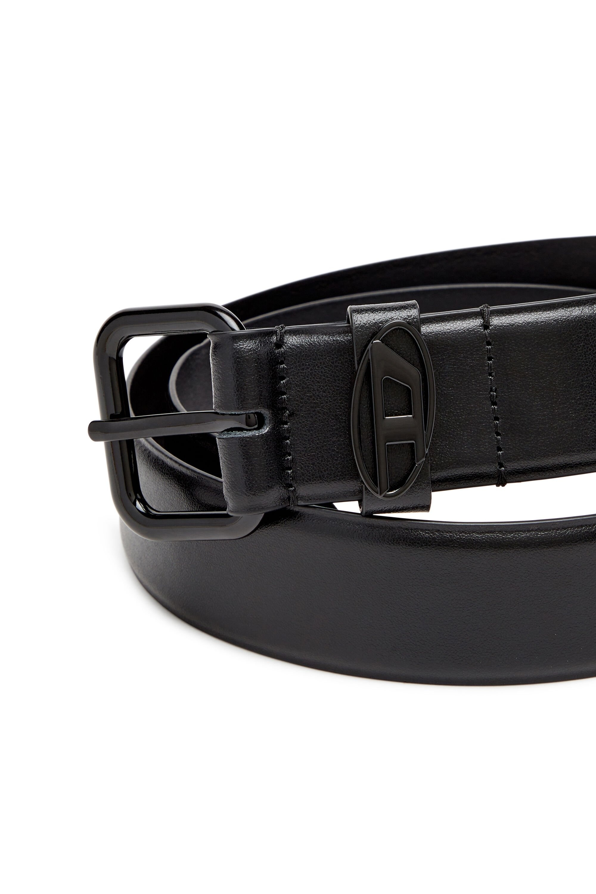 B-1DR Oval D Loop Black Leather Belt