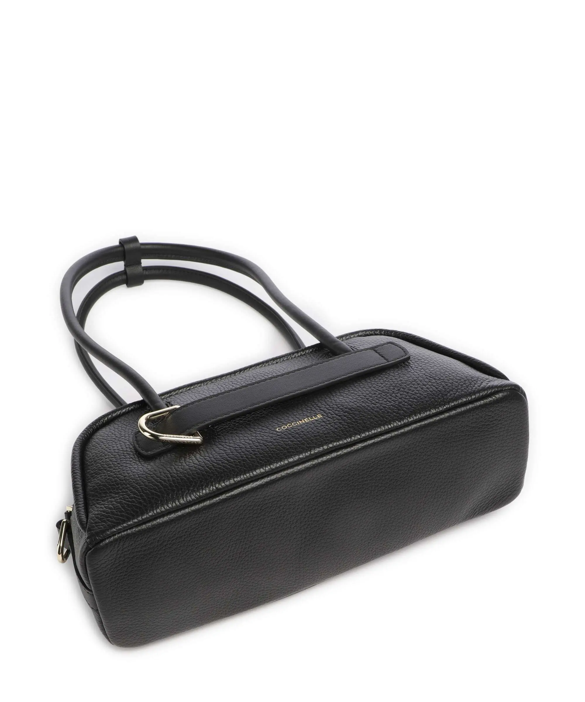 Smooth Black Leather Shoulder Bag E1U4A120201