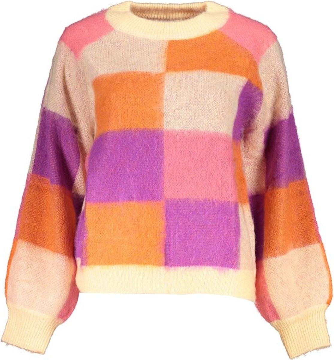 Jucar Wool Blend Orange Check Warm Jumper 