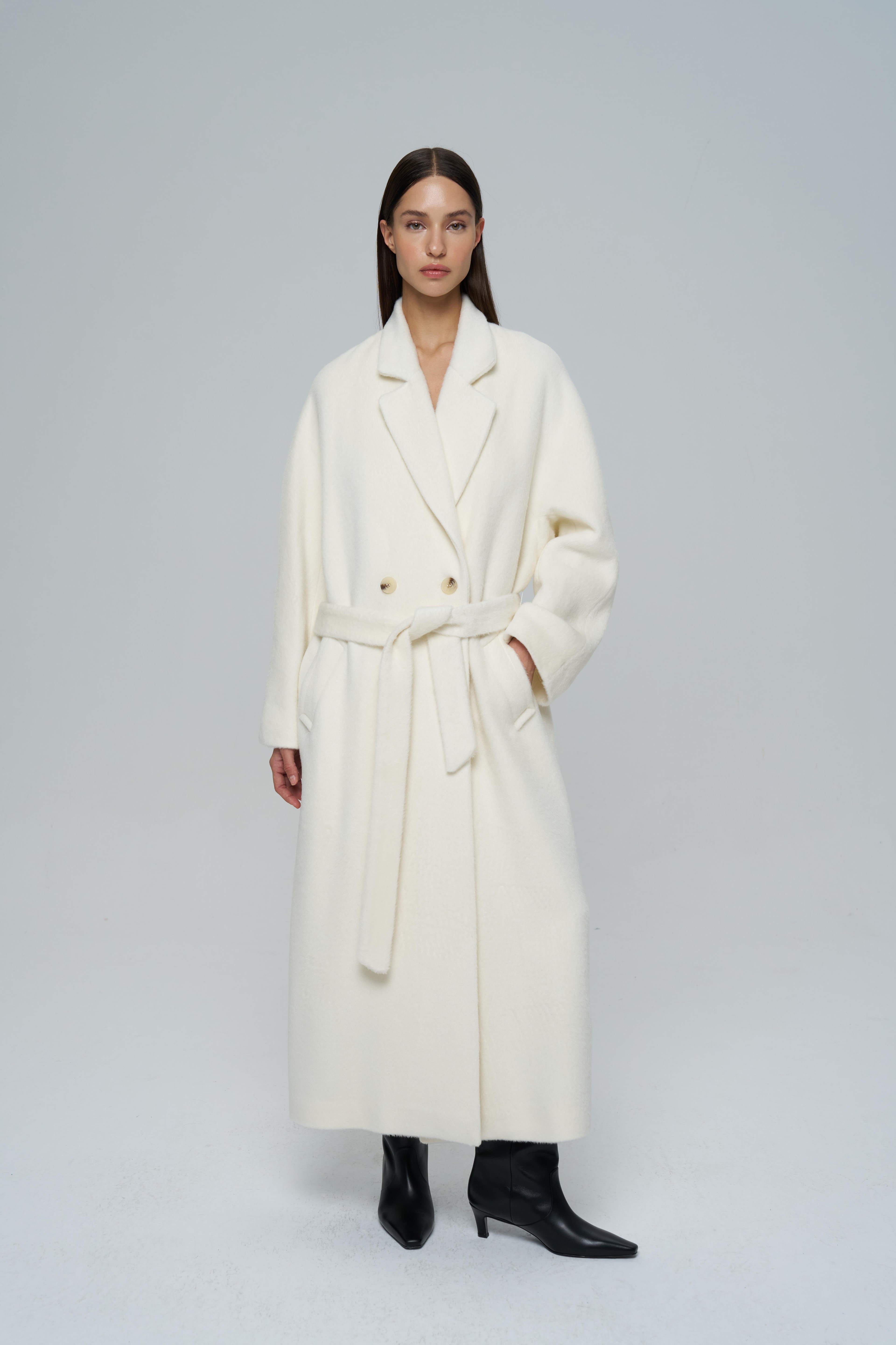 Classic Alpaca Ecru Coat