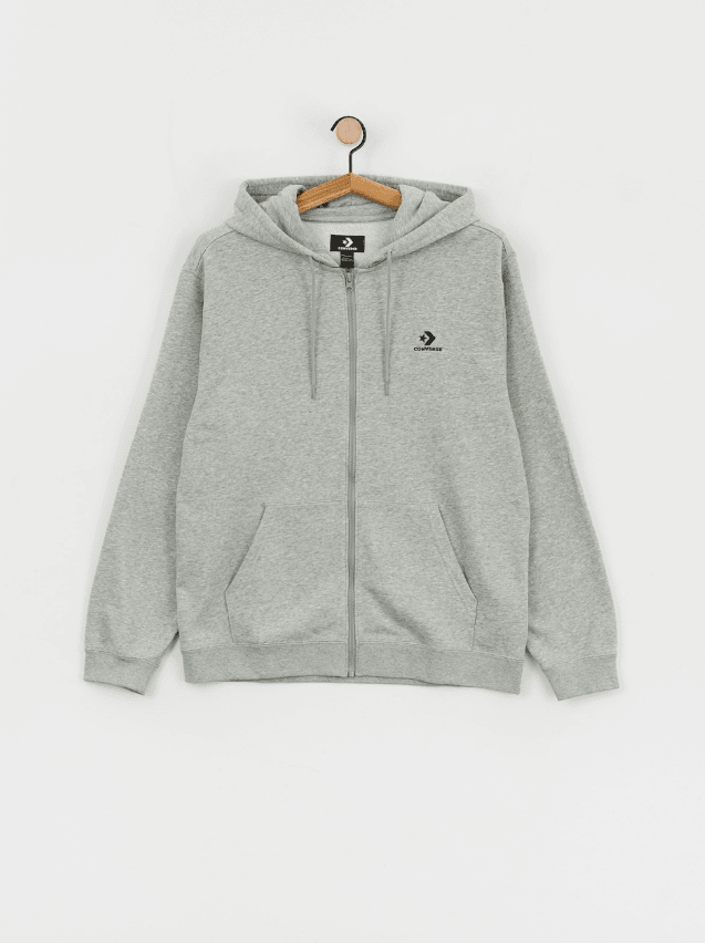 Star Chevron Embroidered Classic Unisex Grey Hoodie