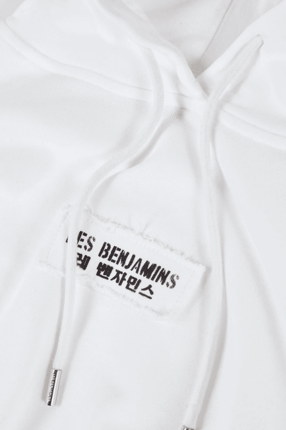 Relaxed White Crop Hoodie