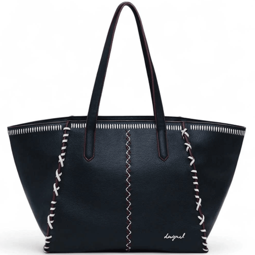 Manhattan Pespuntes Guimar Black Shoulder Bag 