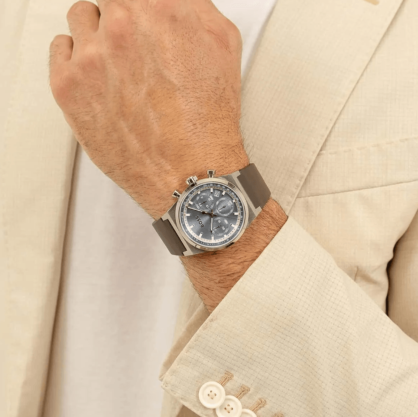 Candor Chronograph Brown Leather Men's Watch HB1514219