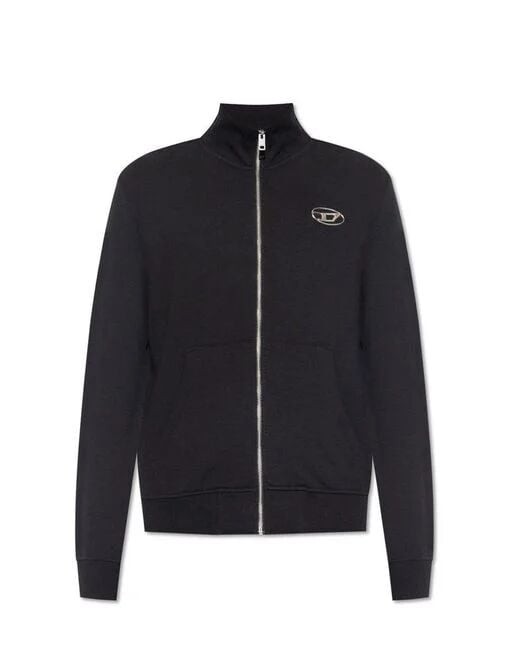 DIESEL S-GINNI-ZIP-OD SWEAT-SHIRT BLK