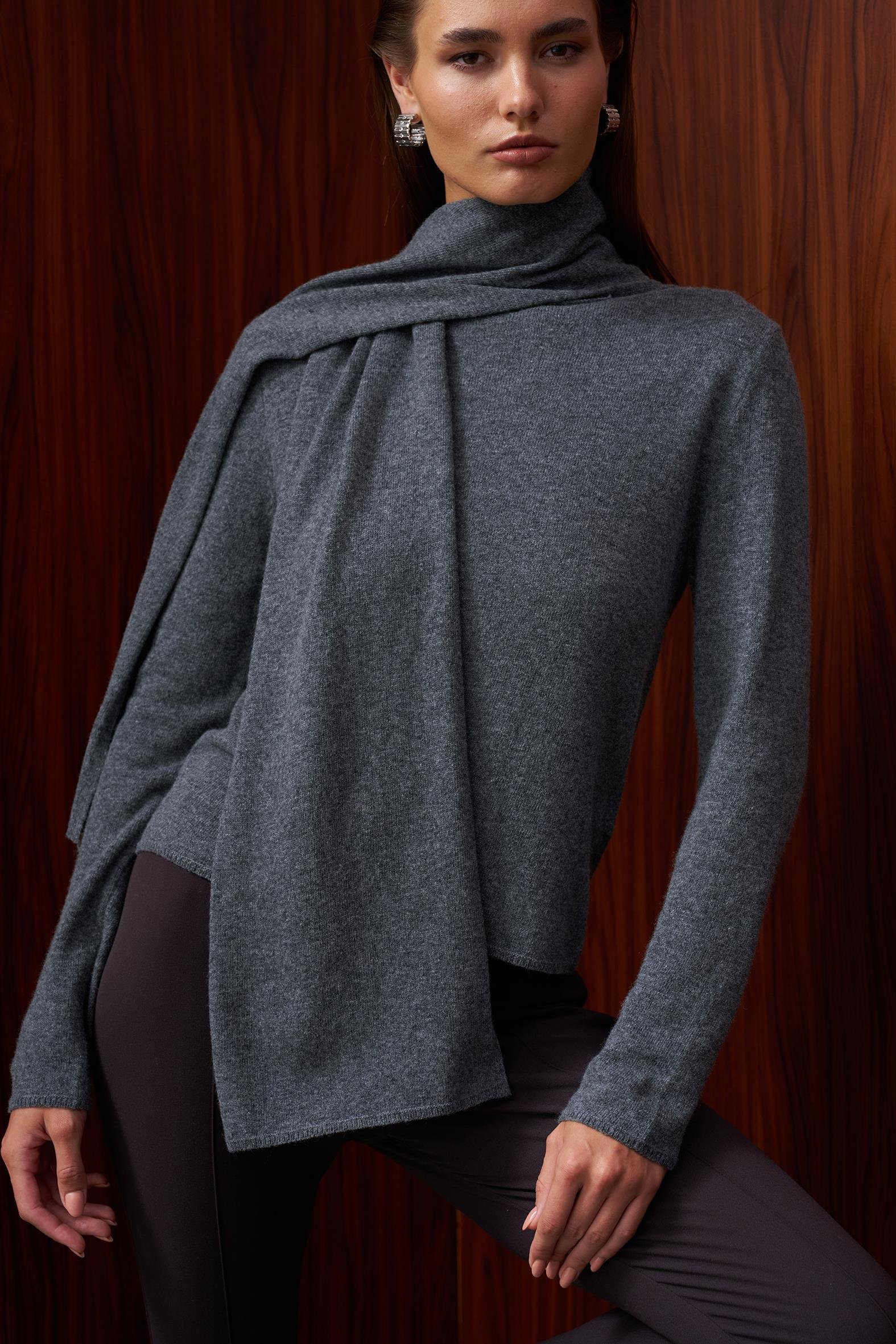 Knitwear with Scarf Detail 