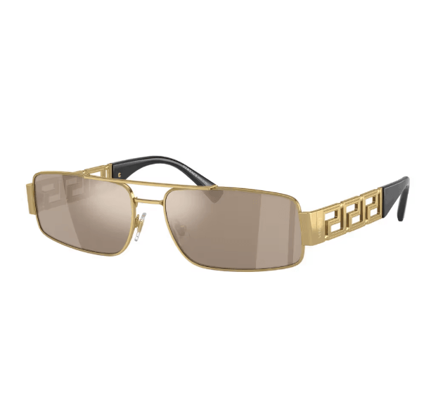 Gold Metal Rectangle Sunglasses 0VE225710025A60
