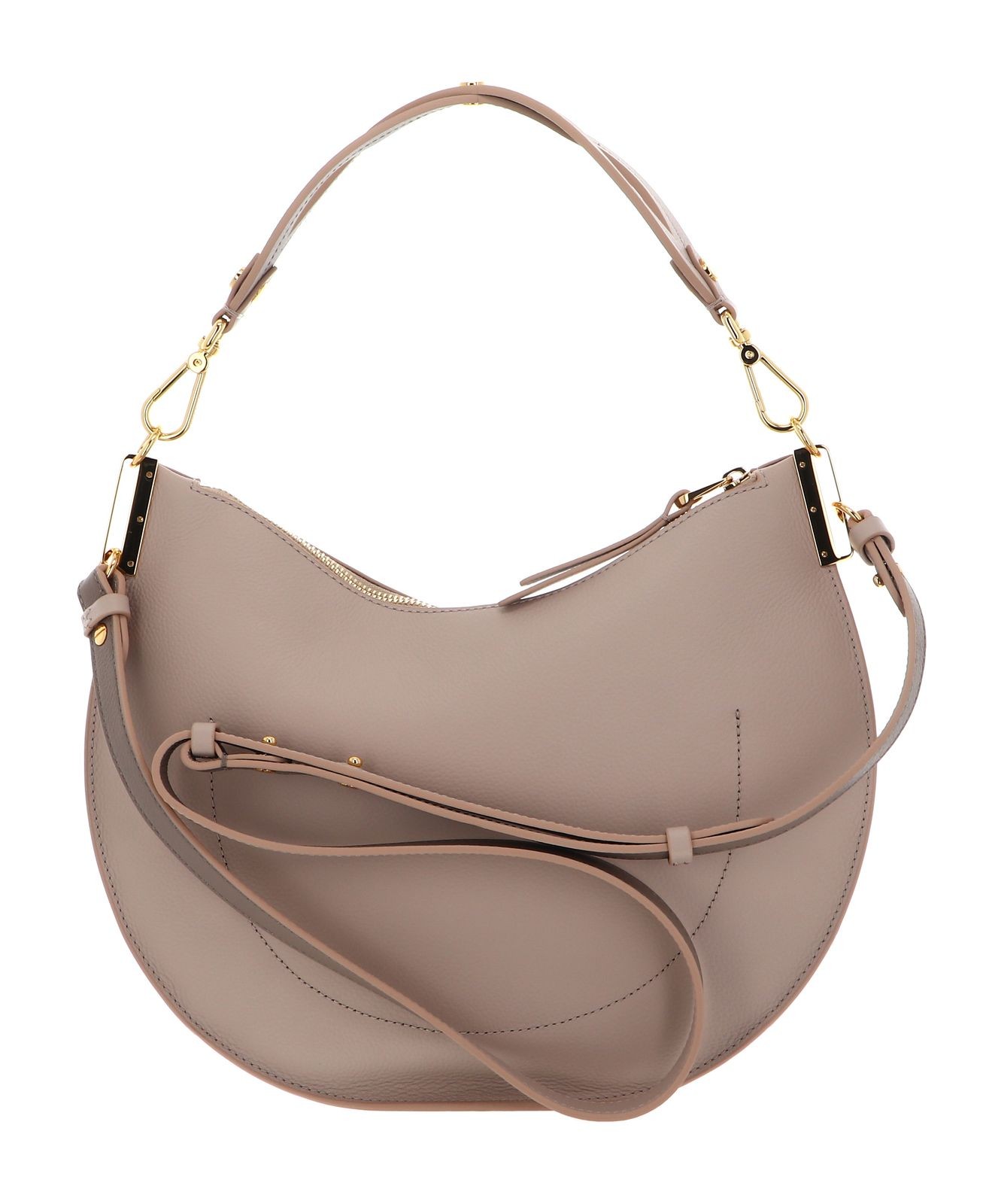 Sunup Handbag Double Grainy Leather Rosette / Warm Taupe E1QKF130201