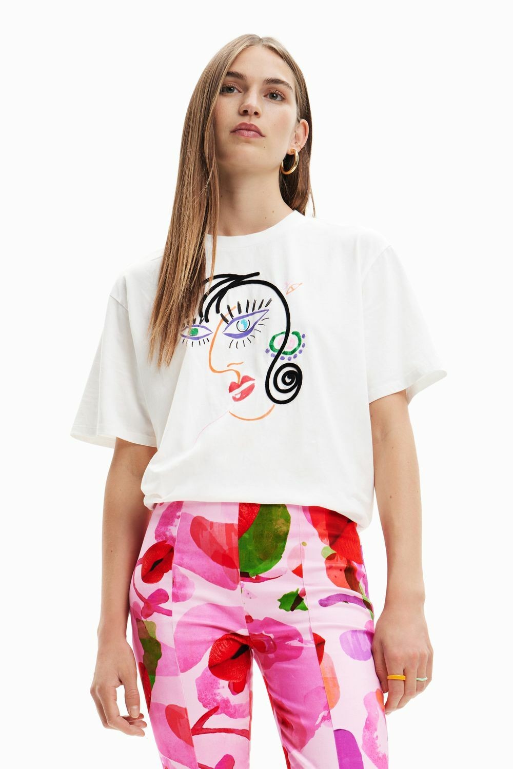 DESIGUAL TS FACE WHITE S